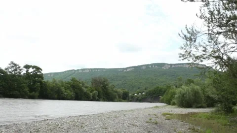 Mountain river flowing in a canyon in springtime Stock Footage 243759213
