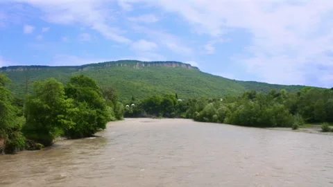 Mountain river flowing in a canyon in springtime Stock-Footage 243762369