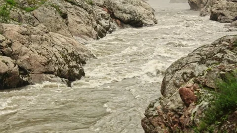 Mountain river flowing in a canyon in springtime Stock-Footage 243762853