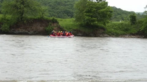 Mountain river flowing in a canyon in springtime Stock-Footage 243764552