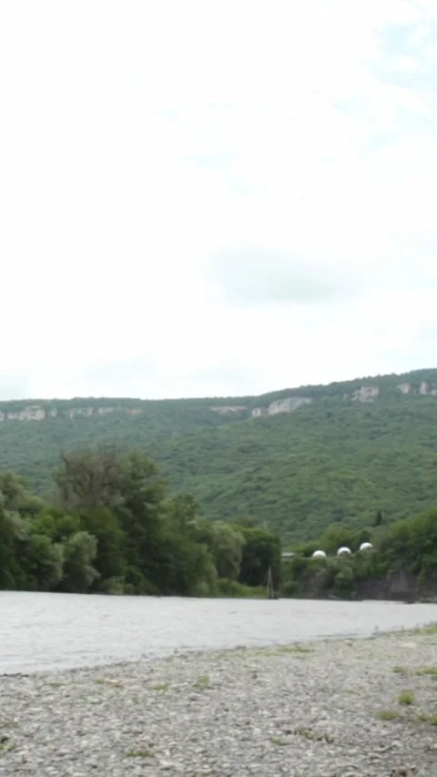 Mountain river flowing in a canyon in springtime 스톡 동영상 244069467