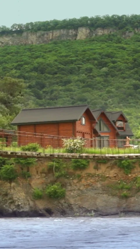 Mountain river flowing in a canyon in springtime Video stock 244069574