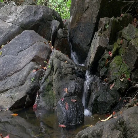 Mountain river flowing down through the rocks Stock-Footage 69715754