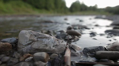 Mountain river flowing Stock Footage 54958062