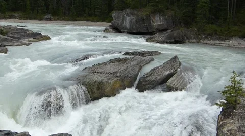Mountain River Flowing Over Rocks Stock Footage 41417405