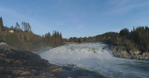 Mountain river flowing through the green forest Stock-Footage 85964274