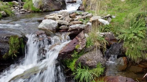 Mountain river flowing through a small valley. Stock Footage 62955950