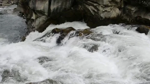 Mountain river, flowing water,  a mountain landscape Stock Footage 83431676