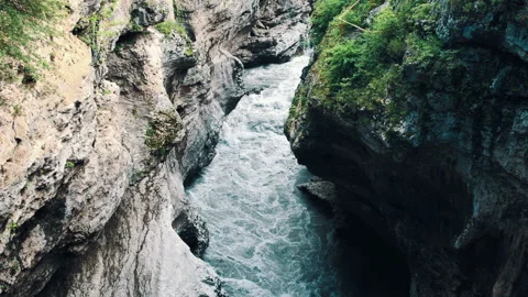 Mountain river flows between rocky banks. Eco-friendly. Nature reserve 動画素材 103040822