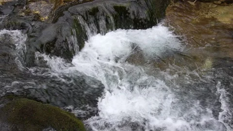 Mountain River flows Over Rocky Cascade. Stock Footage 288255148