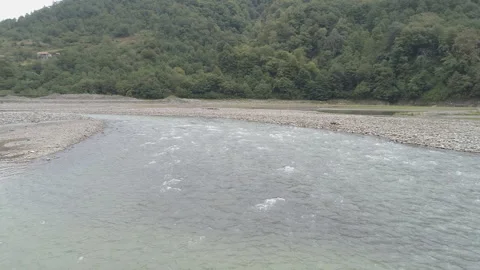 Mountain river flows over the stones. Landscape of Georgia. Stock Footage 101681952