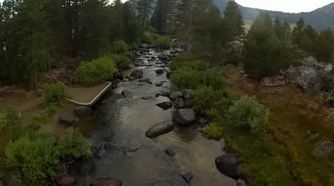 Mountain river flyover Stock Footage 12726651