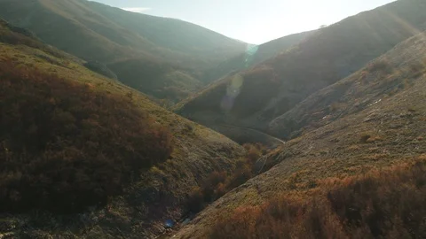 Mountain river in the gorge Stock Footage 122884179