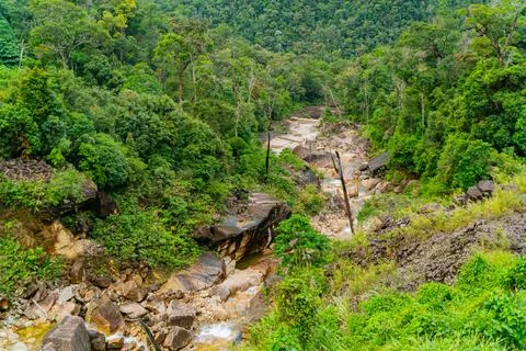 A mountain river in a gorge. Foto stock