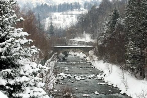 Mountain River, Italy Foto stock