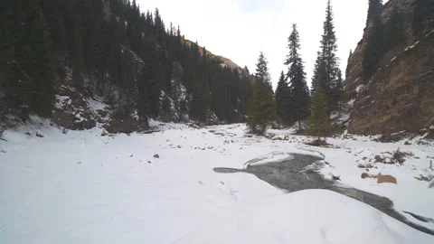 Mountain river in the Jeti Oguz gorge. Terskey Ala-Too Mountains. Kyrgyzstan. Stock Footage 233597534