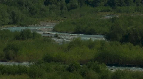 Mountain river Kuban and forest in Caucasus Video stock 54425580