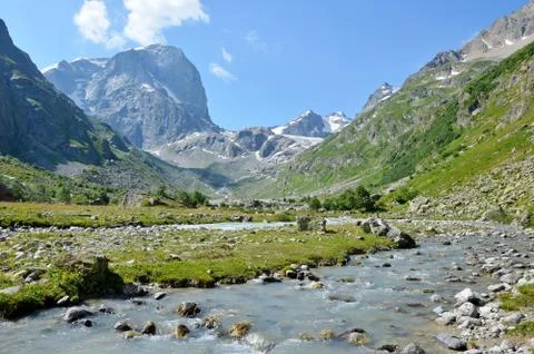 Mountain river, landscape Stock Photos