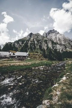 Mountain River landscape 库存照片