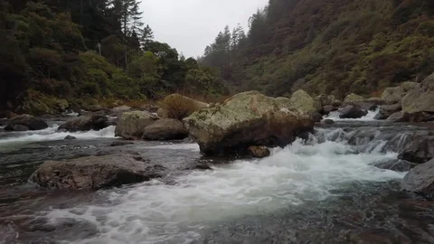 Mountain river landscape in slow motion Stock Footage 112786060