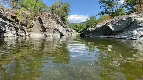 Mountain river in Les Cévennes Stock-Footage 345361225