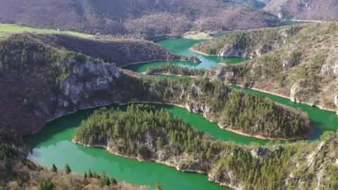 Mountain river meanders Stock Footage 271672068