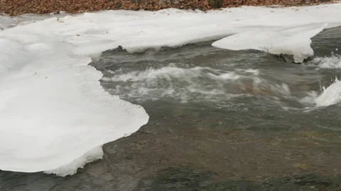 Mountain river melts Stock Footage 147324674