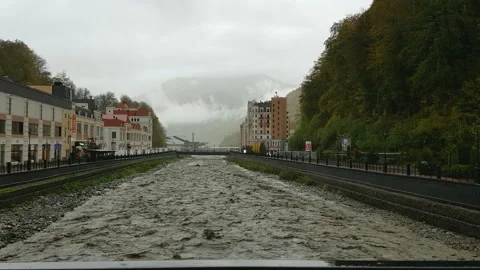 Mountain river Mzymta 库存影片 112671993