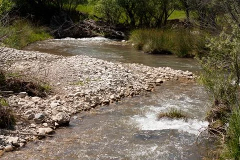 Mountain river in the nature Stock Photos
