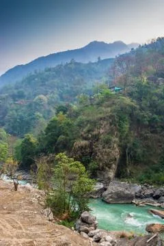 Mountain river in Nepal. Stock Photos