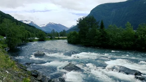 Mountain river in Norway Stock Footage 90895824