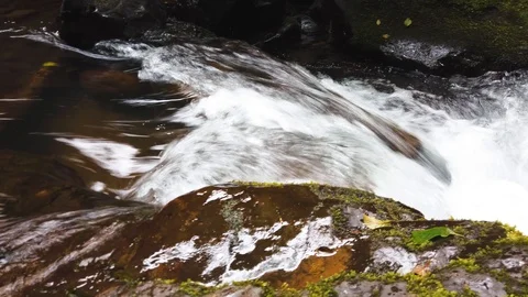 Mountain River overcomes the rapids Video stock 110597120