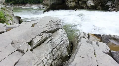 Mountain River Panorama Left Vídeo Stock 11882083