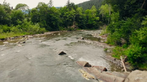Mountain river in the picturesque mountains Stock Footage 114990260