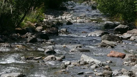 Mountain river on the Pyrenees of Andorra. Video stock 79686118