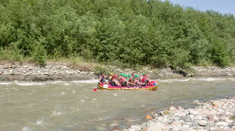 Mountain river rafting Stock-Footage 52384535
