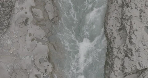 Mountain river. A rapid flow of clean water between rocks. Bubbling water, foam Stock Footage 226103663