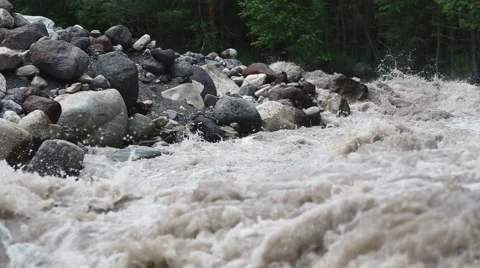 Mountain river with rapid flow Stock Footage 68646439