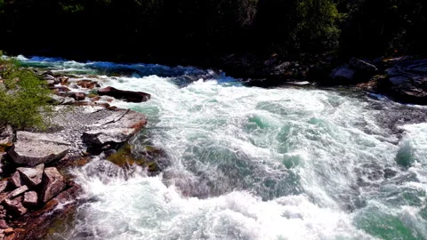 Mountain River Rapids and Rocky Stream, Oppdal Norway Stock Footage 318534714