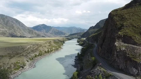 Mountain River Road Stock Footage 284146736