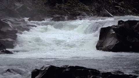 Mountain river. Rocks and Waterfall Stock Footage 105187415