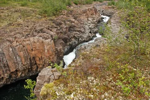 Mountain river in the rocks. Stock Photos