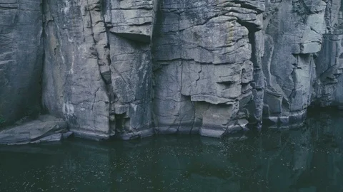 Mountain river running at sharp split rocks in the Carpathians in summer Stock Footage 99732671
