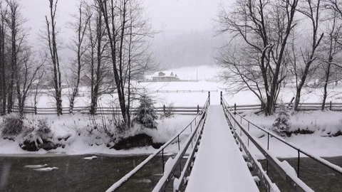 Mountain river running in the spring with ice Stock Footage 88325077