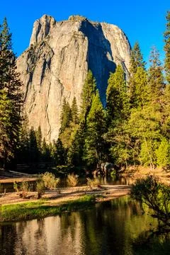A mountain with a river running through it Stock Photos