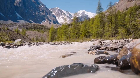 Mountain river in Siberia Stock Footage 106544107
