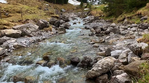 Mountain River Slow Motion 4K shot Stock Footage 108273635