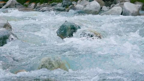 Mountain river in slow motion 動画素材 243085677