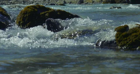 Mountain river. Slow motion shot. Rapid. shot on red dragon. 120 fps 10bit Stock Footage 223585370