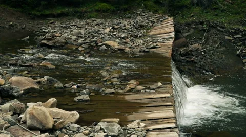 Mountain river with small waterfall Stock Footage 56350268